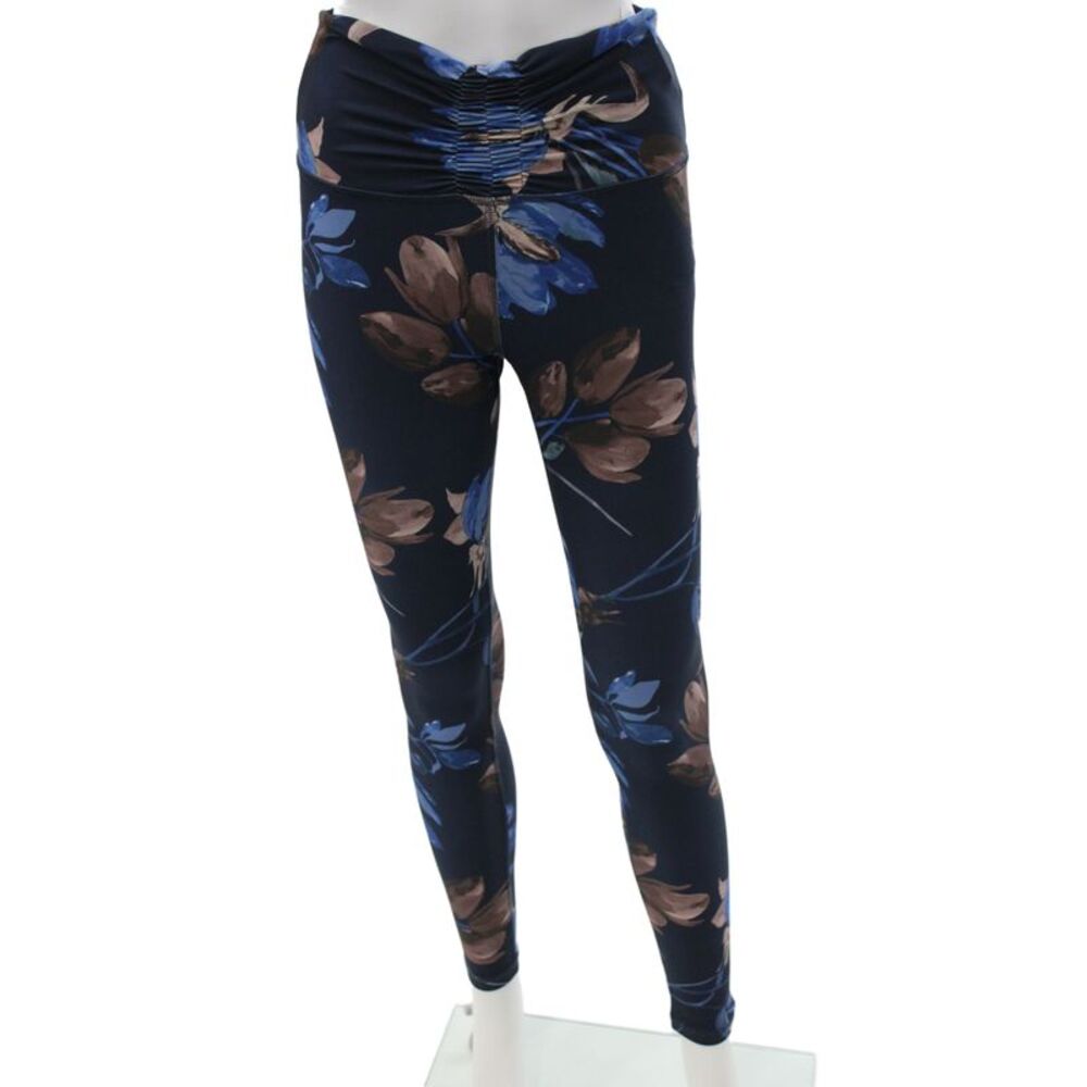 925 Fit Women Ankle Black Floral Leggings Size M